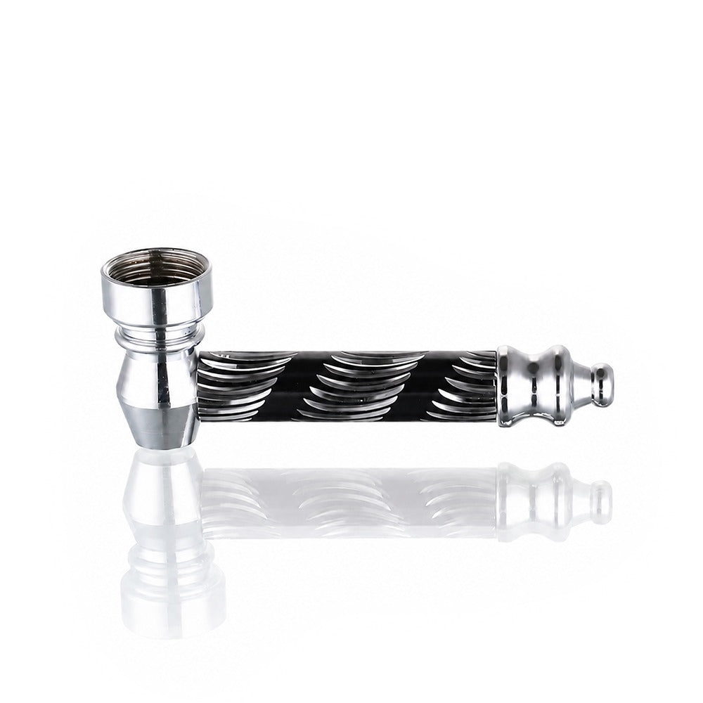 Small Metal Dry Pipe / Chillum 5cm - Black - Side View - One Hitter Bat Pipe - Bong Warehouse