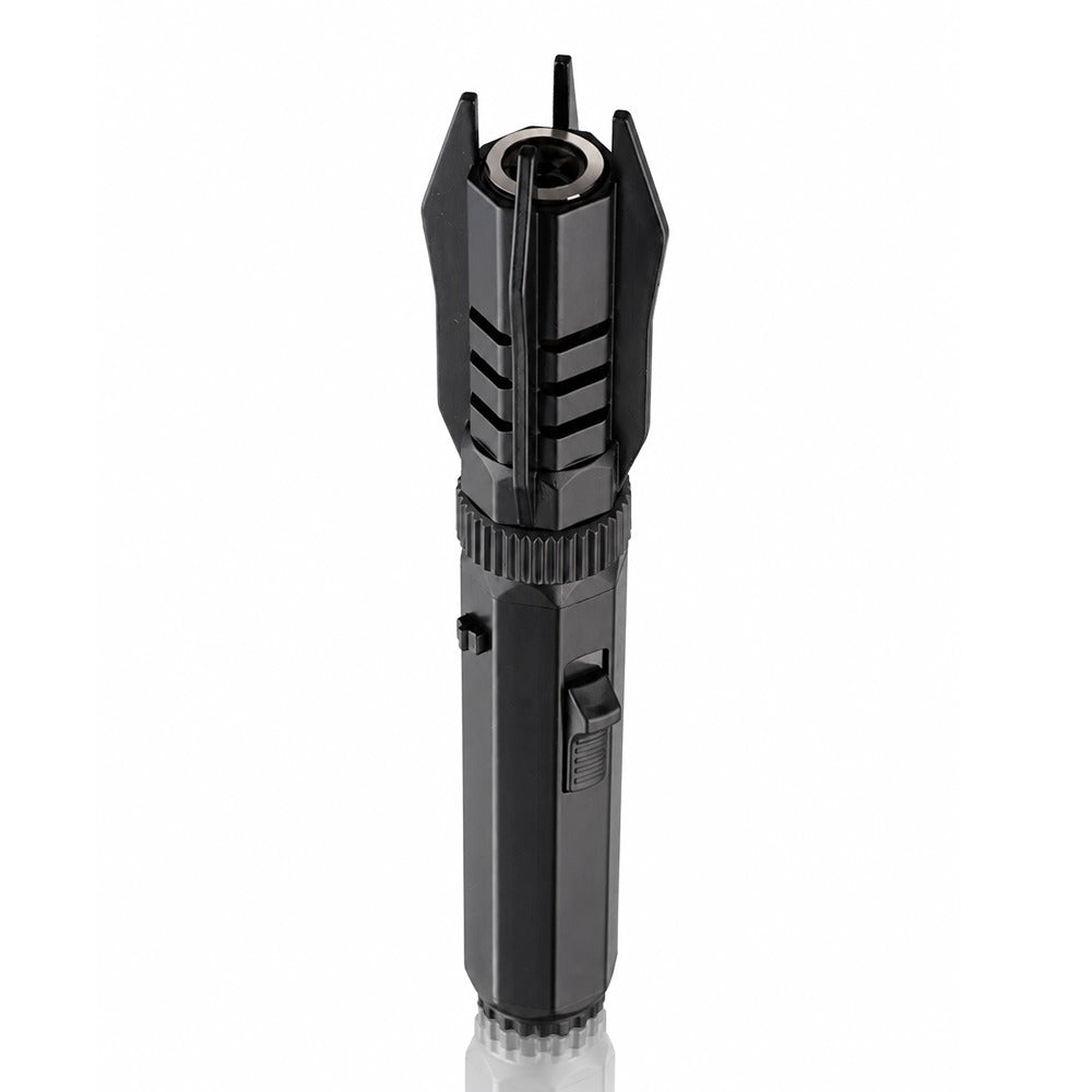 Close-up of the vented jet nozzle on a black wand-style torch lighter | Bong Warehouse
