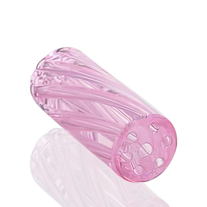 Bong warehouse - 6 Hole Glass Tips Flat - Pink 6 holes back view showing holes
