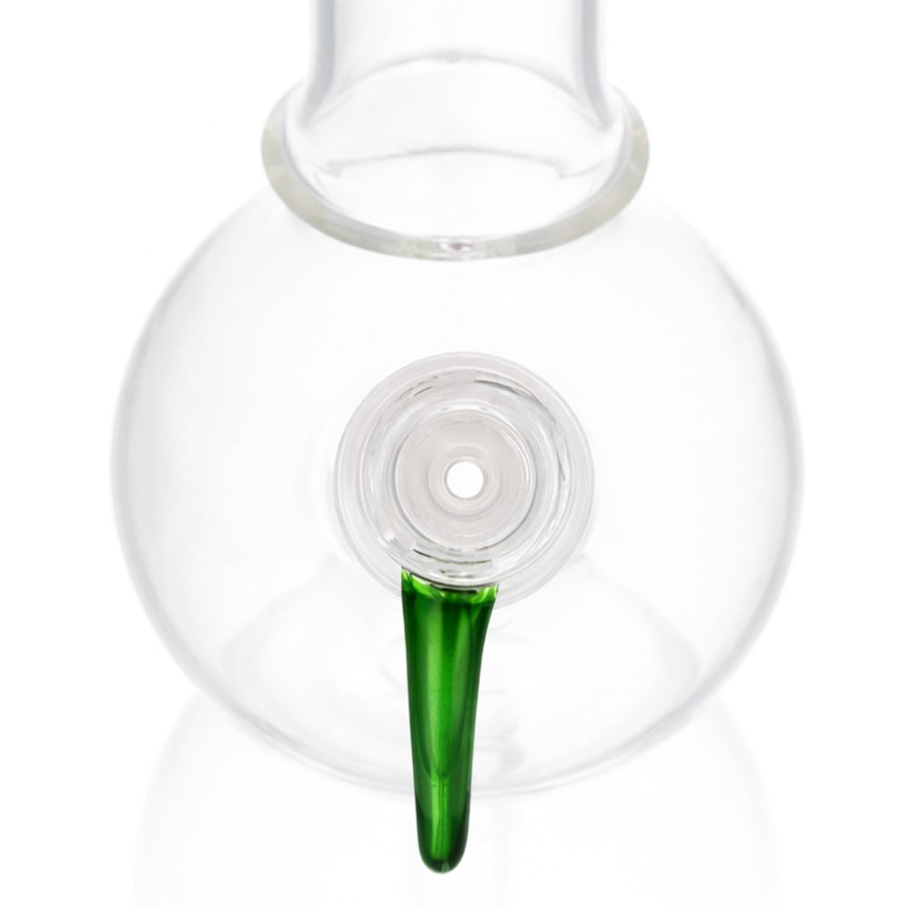 Top view of BW Claw Glass Cone Piece 14mm Male Bowl in Green on white background, highlighting bowl opening detail