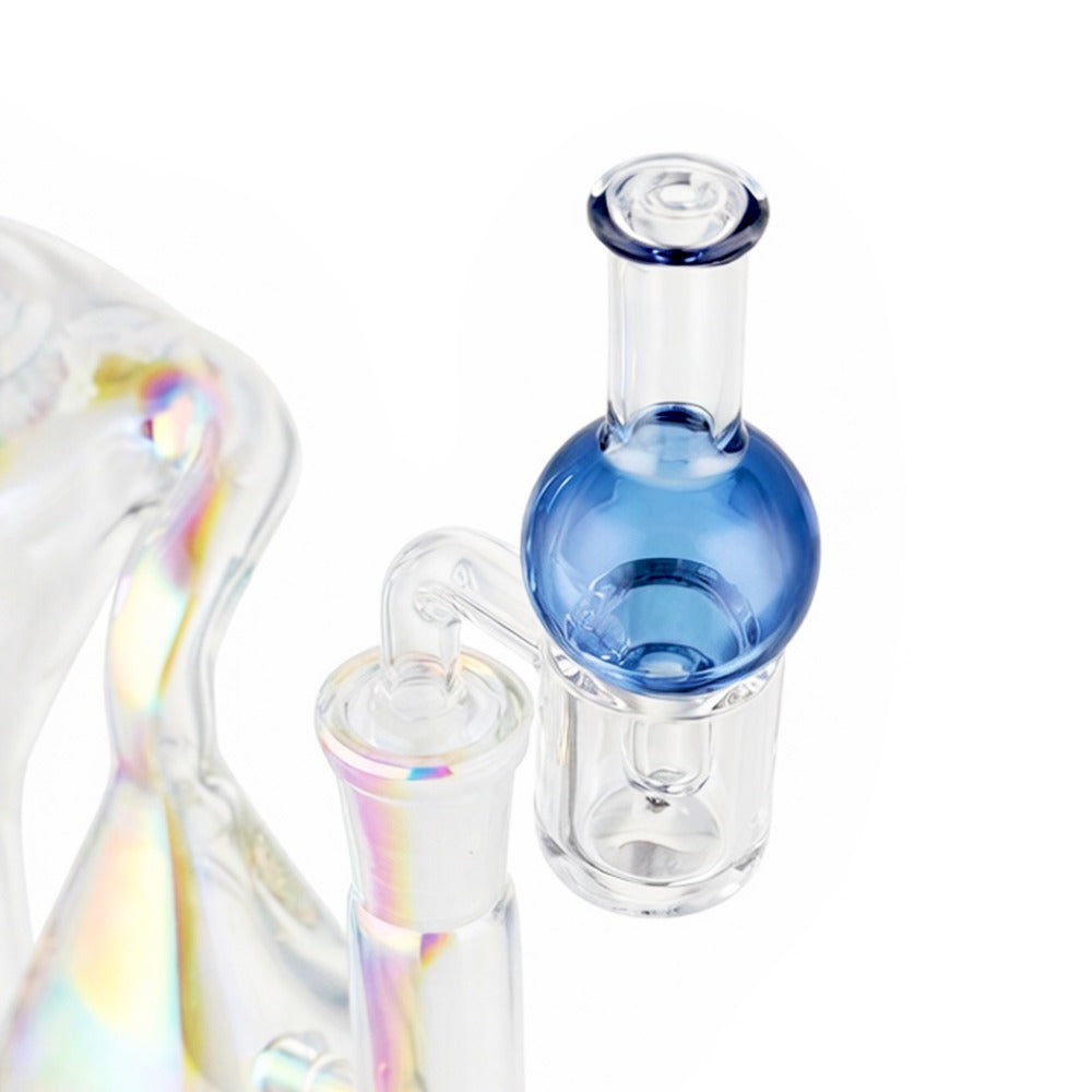 Back view of BW Cosmic Pulse Glass Cone Piece 14mm Male Bowl on white background, clean studio product shot