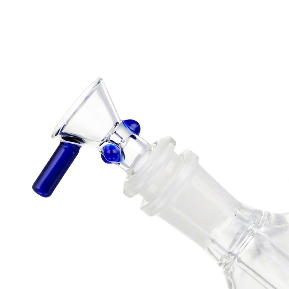 Side view of BW Flare Glass Cone Piece 14mm Male Bowl on white background, clean studio product shot