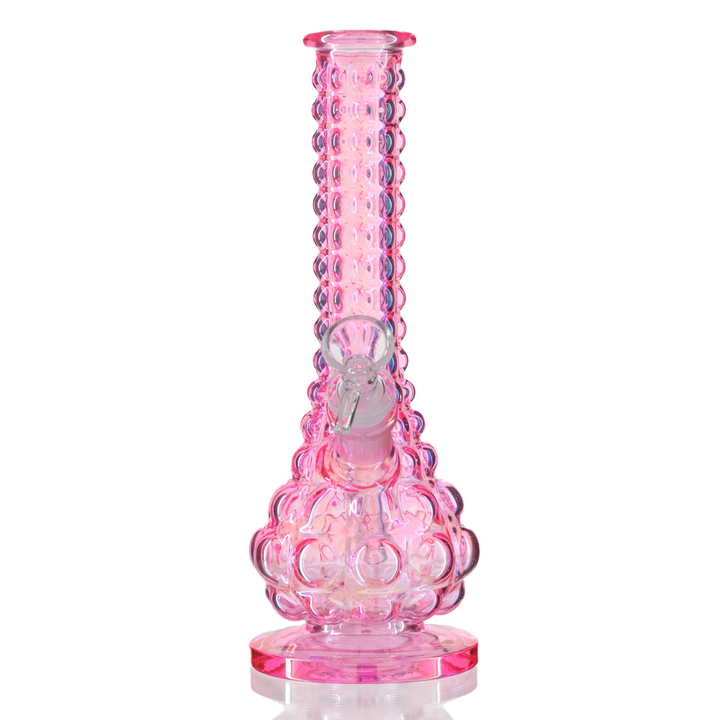 Bong Warehouse - Genie Bottle 24cm Glass Bong  - Pink front view
