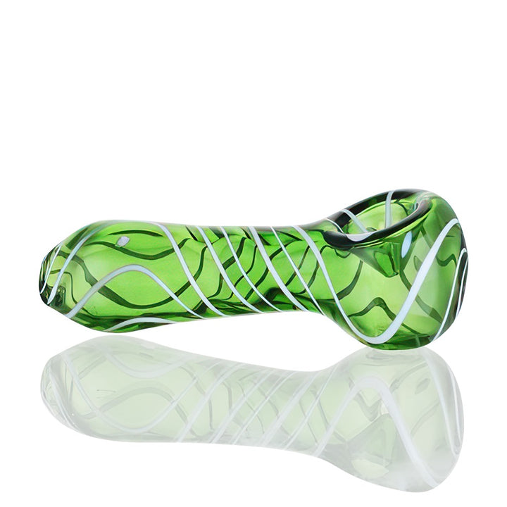 BW - Glass Hand Pipe 4″ - Green right side