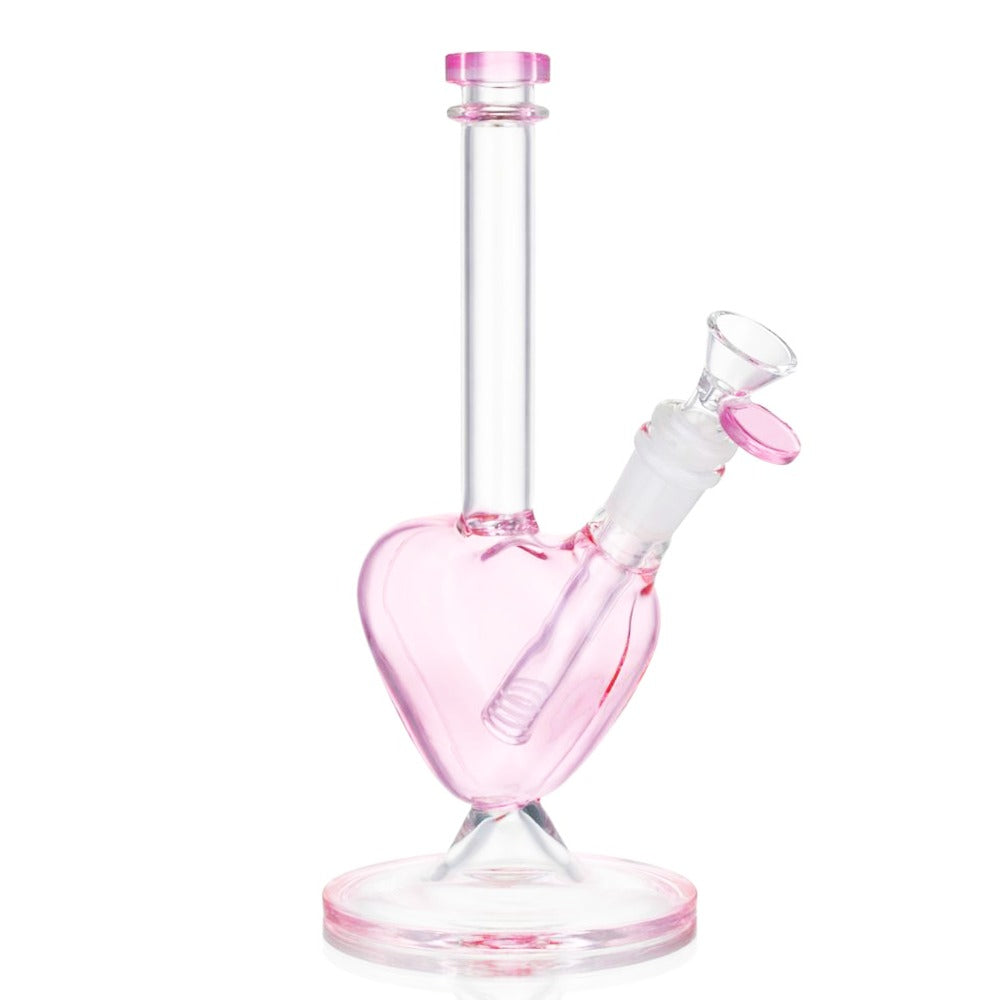 Bong Warehouse - Love heart 23cm Glass Bong - Pink right side