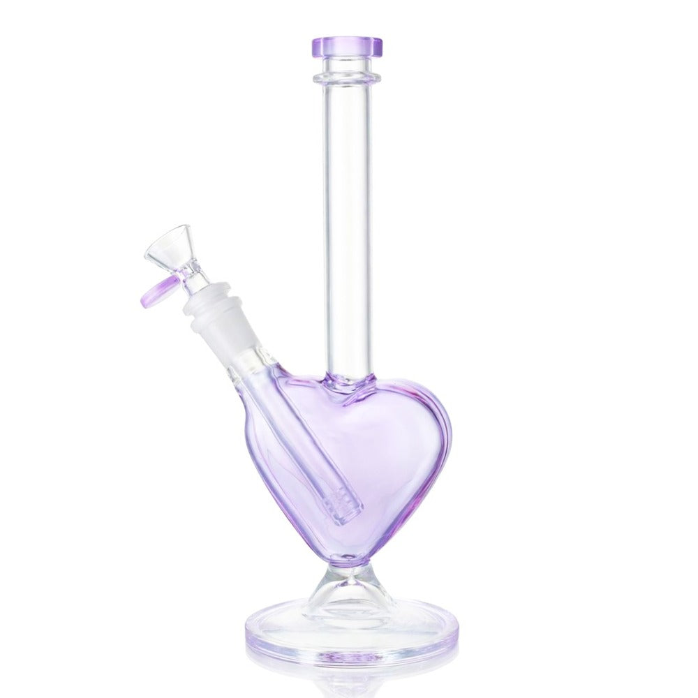 Bong Warehouse - Love heart 23cm Glass Bong - Purple back