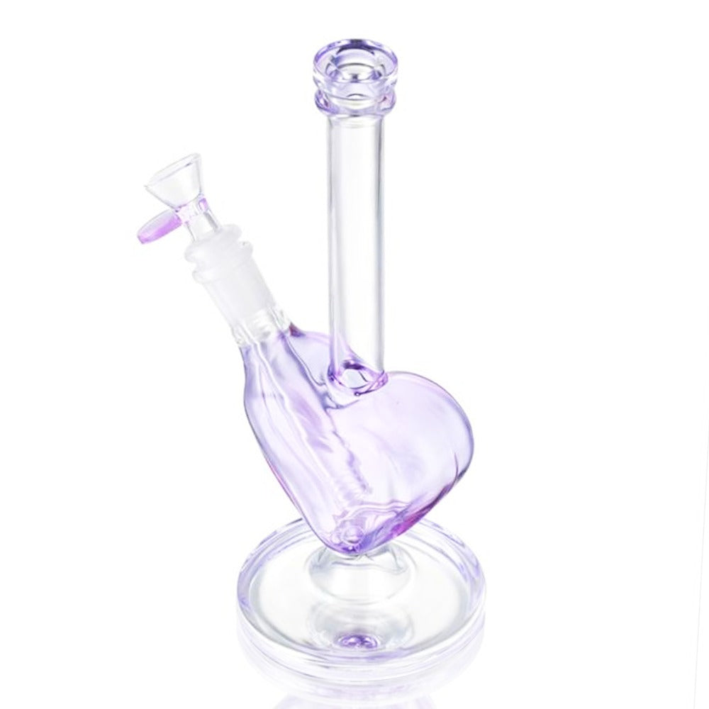 Bong Warehouse - Love heart 23cm Glass Bong - Purple top