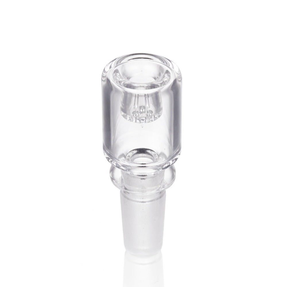 Back view of BW Lucid Glass Cone Piece 14mm Male Bowl on white background, clean studio product shot