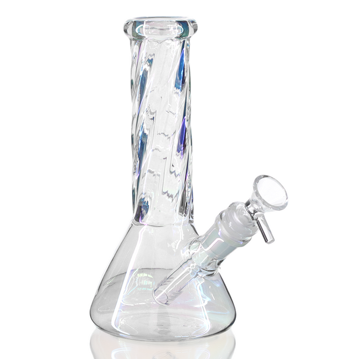 Bong Warehouse - Mini Beaker Glass Bong 21cm Twisted Fantasy  - Pearl Right