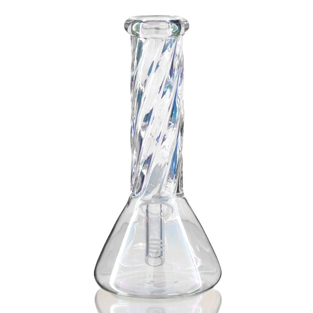 Bong Warehouse - Mini Beaker Glass Bong 21cm Twisted Fantasy  - Pearl back view