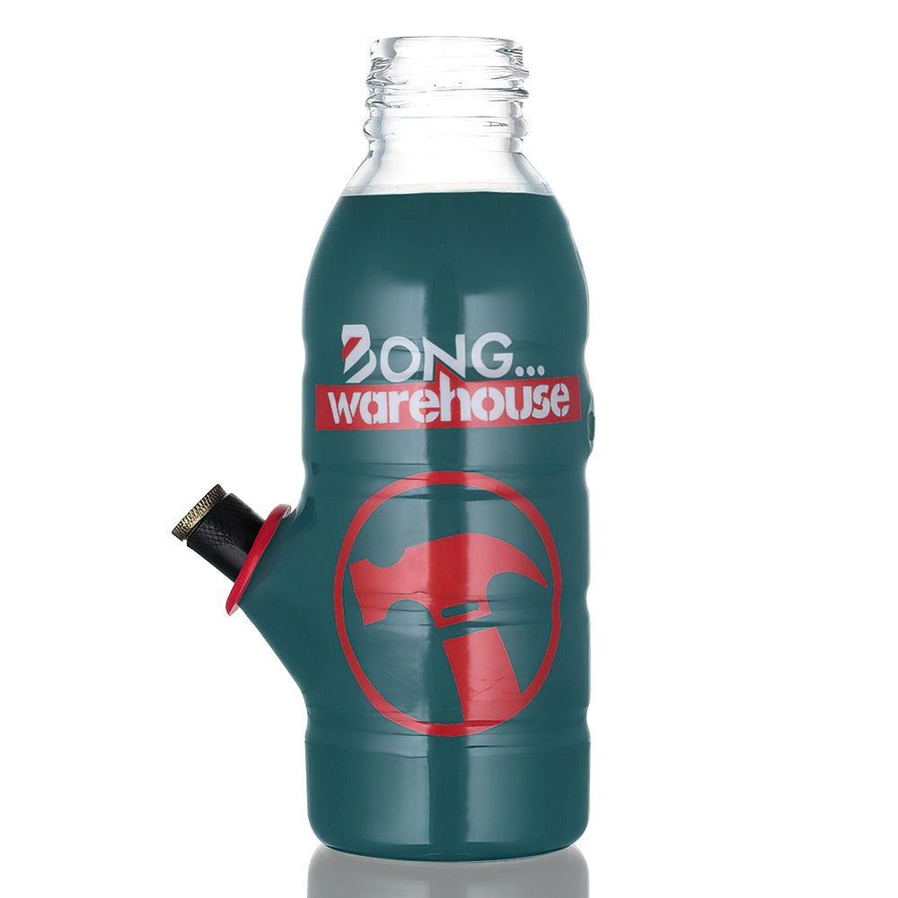  Bong Warehouse Logo Mini Bottle Glass Bong - left view of downstem