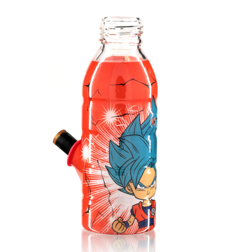 Mini Bottle 17.5cm Glass Bong - goku front