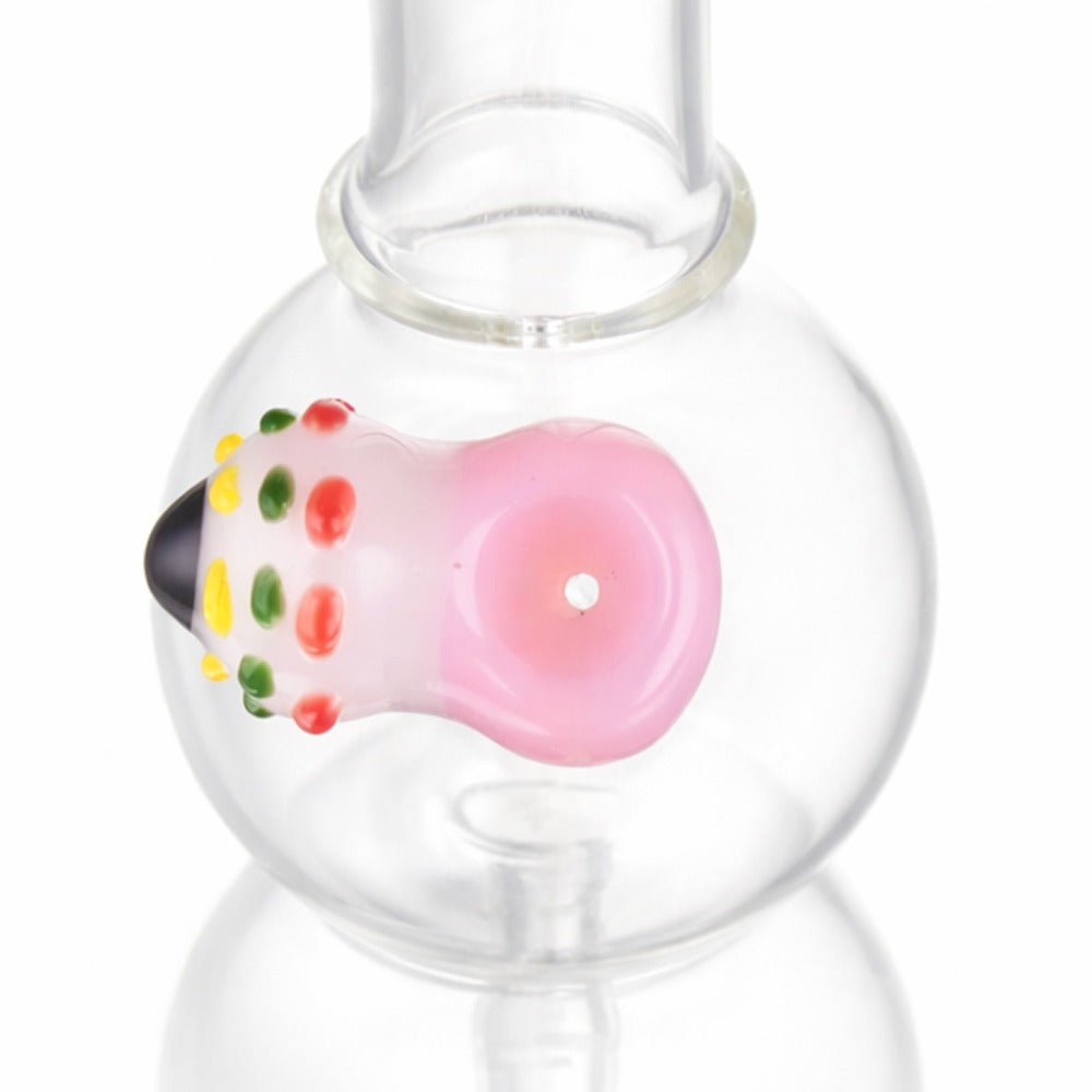 Top view of BW Mirage Glass Cone Piece 14mm Male Bowl in Eyeball design on white background, highlighting bowl opening detail