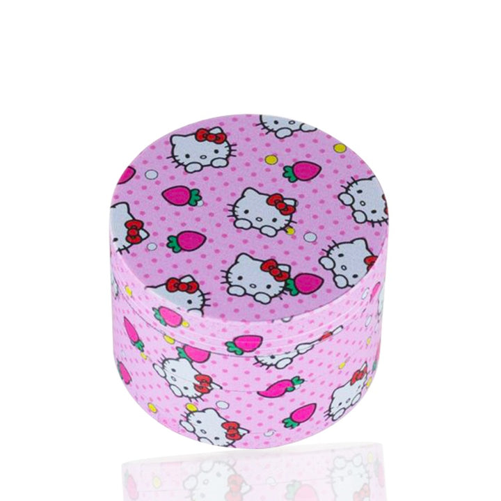 Pink Hello Kitty herb grinder 50mm – cute kawaii weed grinder for girls, sparkly pink accessories, Sanrio fan gift, anime lover stash kit