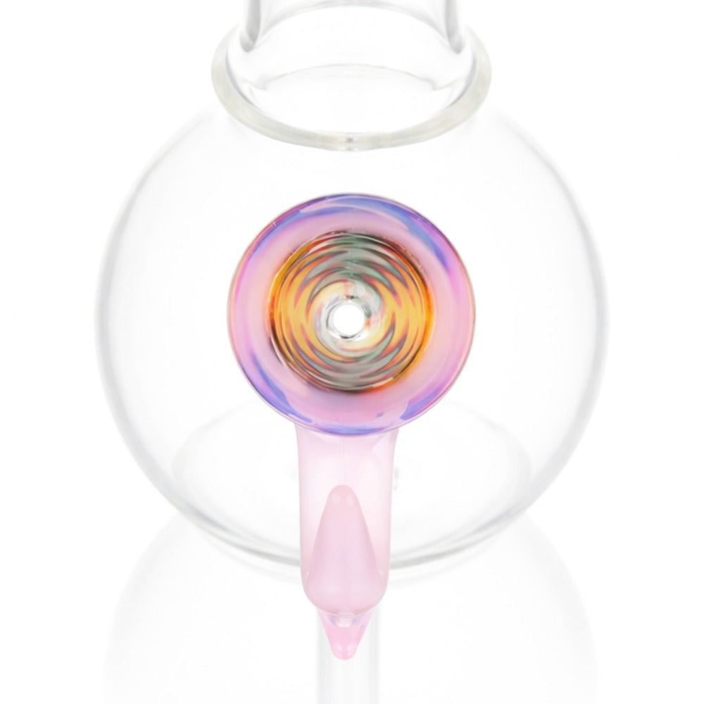 Top view of BW Nova Peak Glass Cone Piece 14mm Male Bowl in Red on white background, highlighting bowl opening detail