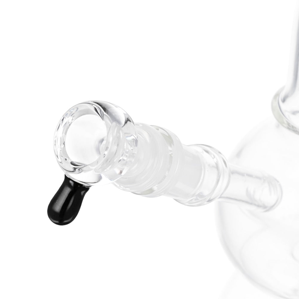 Side view of BW The Flow Glass Cone Piece 14mm Male Bowl on white background, showcasing elegant flow-inspired glass form