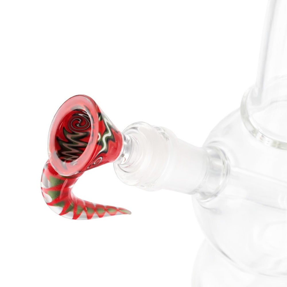 Top view of BW Thorn Glass Cone Piece 14mm Male Bowl on white background, highlighting bowl opening and precise craftsmanship detail