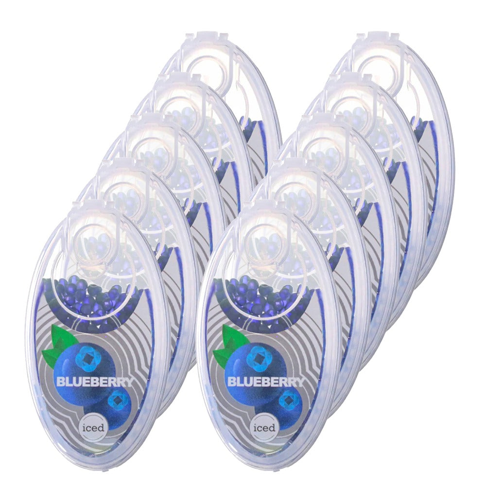 BW Cigarette Popper Flavour Balls - Iced Blueberry (10 Pack - 1000 balls) Blueberry menthol Filter Crushballs Filter Tips Crushers Filter Balls