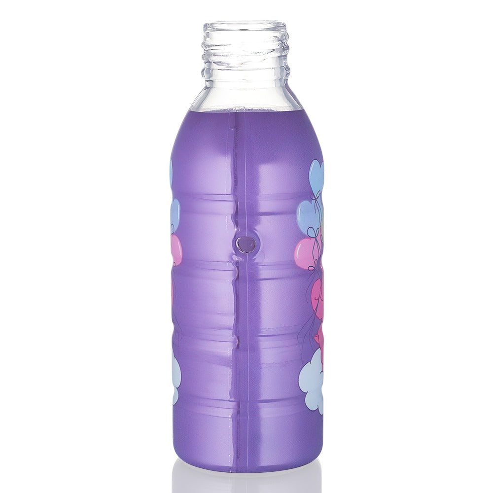 BW Mini Bottle 17.5cm Glass Bong - Care Bears Purple Balloon full back view on a white background