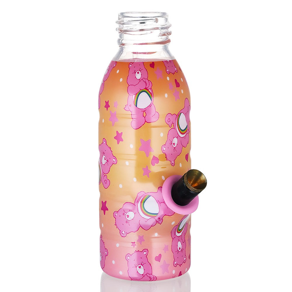 Bong Warehouse Mini Care Bears Bottle Bong 17.5cm - Sunset Fade with Black Down stem on  white background