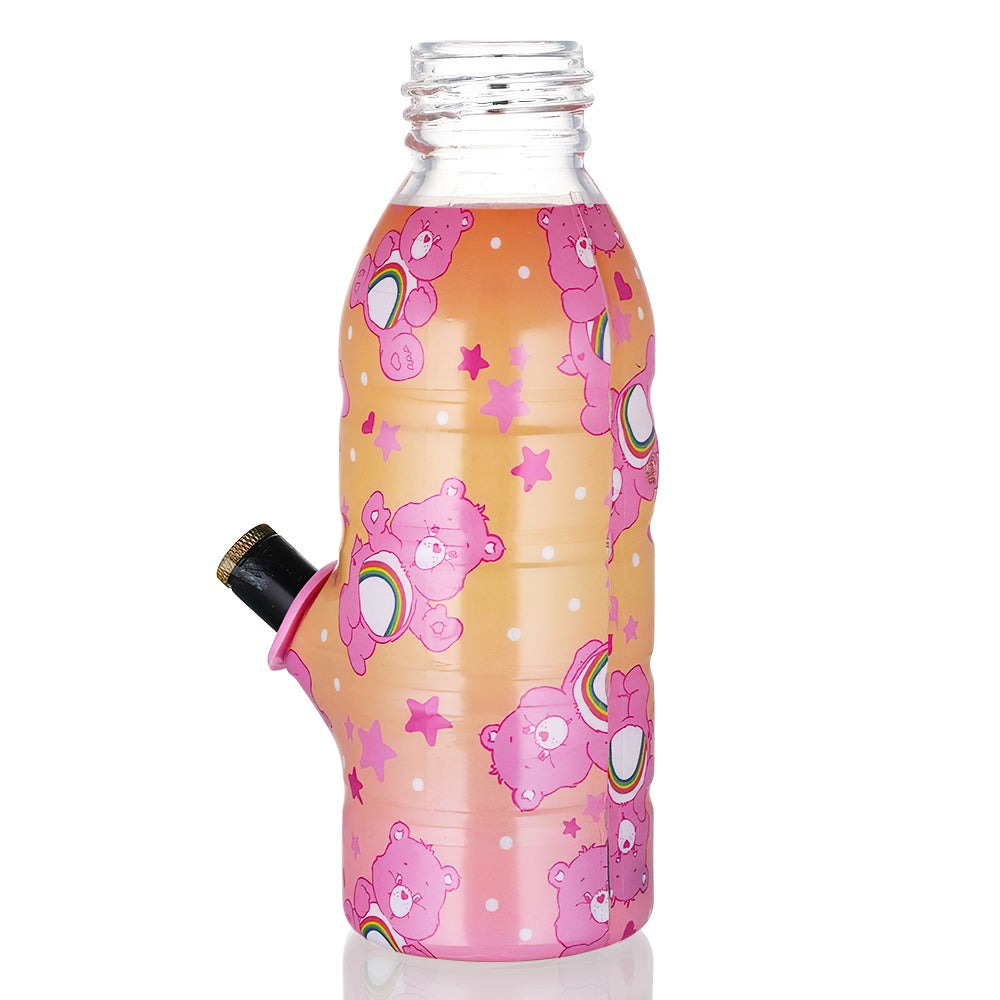 Bong Warehouse Mini Care Bears Bottle Bong 17.5cm - Sunset Fade with Black down stem on full Back View