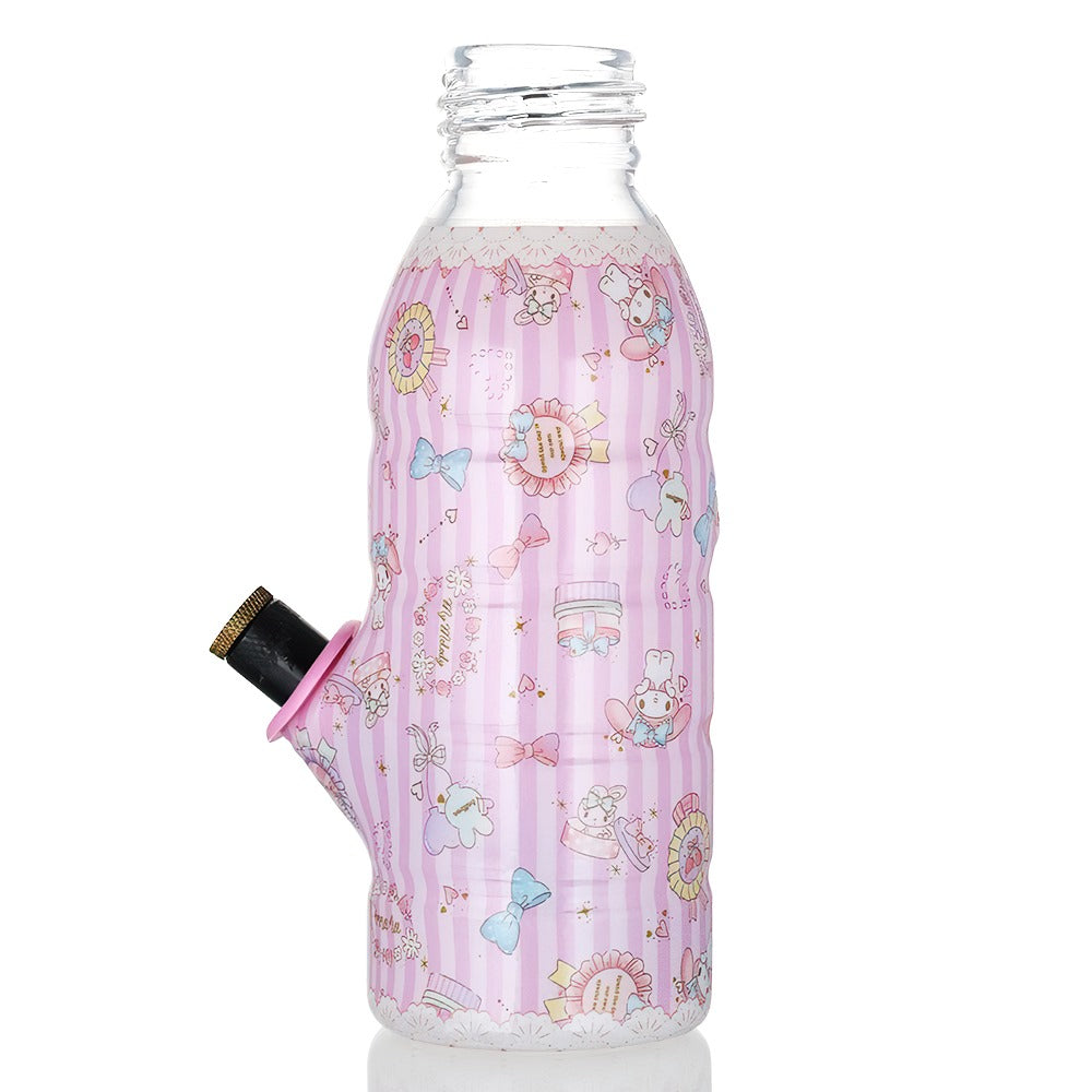 BW Mini Bottle 17.5cm Glass Bong - Pink Cinnamoroll on full side view