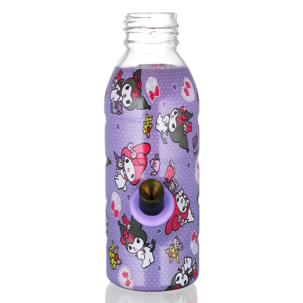 BW Mini Bottle 17.5cm Glass Bong - Purple Kuromi full front view on a white background
