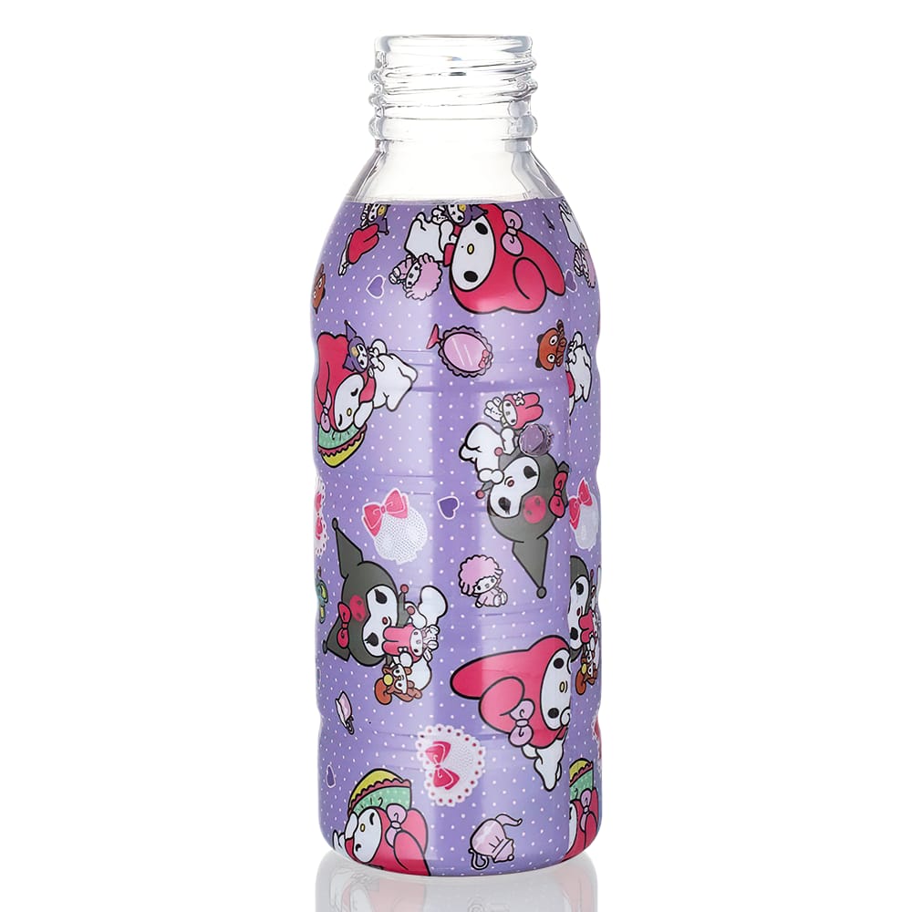 BW Mini Bottle 17.5cm Glass Bong - Purple Kuromi full back view on a white background
