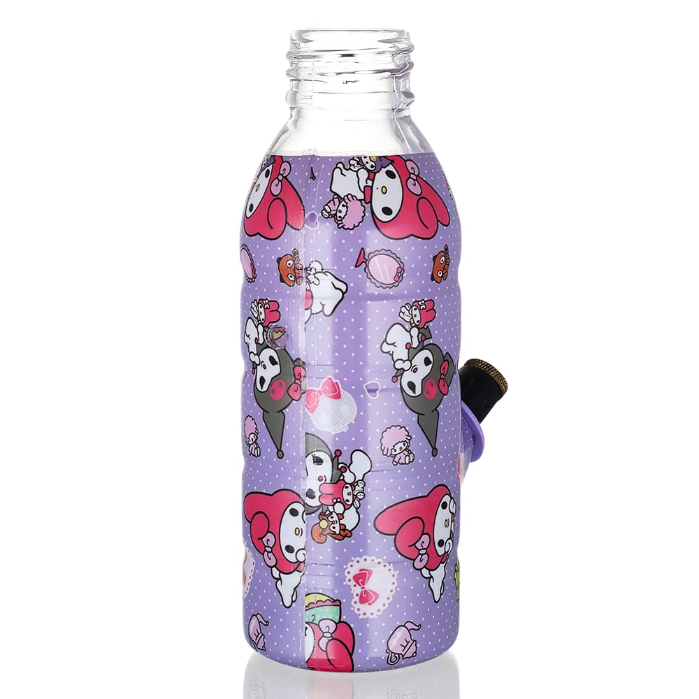 BW Mini Bottle 17.5cm Glass Bong - Purple Kuromi back side view on a white background