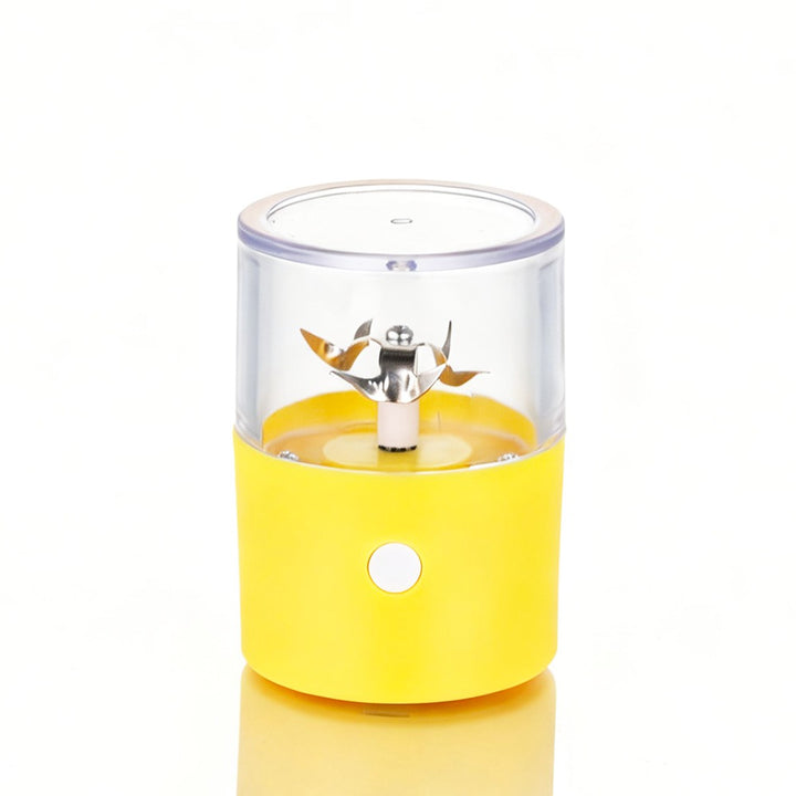Yellow and clear BW – Mini Portable Electric Grinder – One-Touch Rechargeable – Yellow on a white background