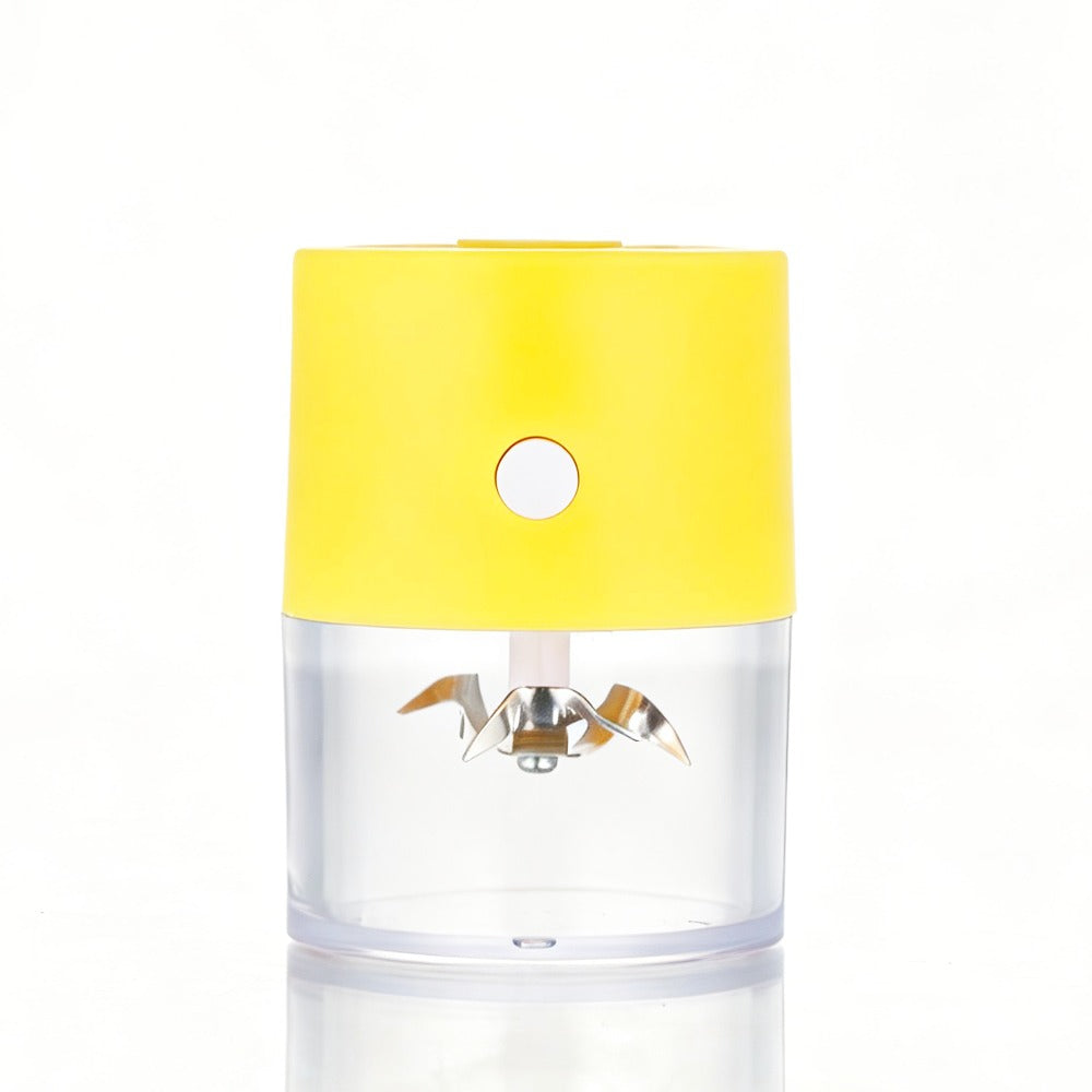 BW – Mini Portable Electric Grinder – One-Touch Rechargeable – Yellow on a white background
