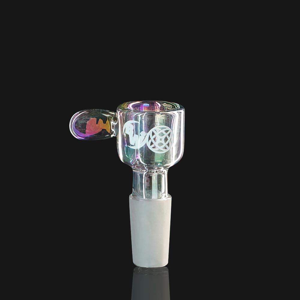 Lucky Goat - Glaskegelstück (Schüssel) 14 mm männlich - Blau/Blaugrüner Bubbler