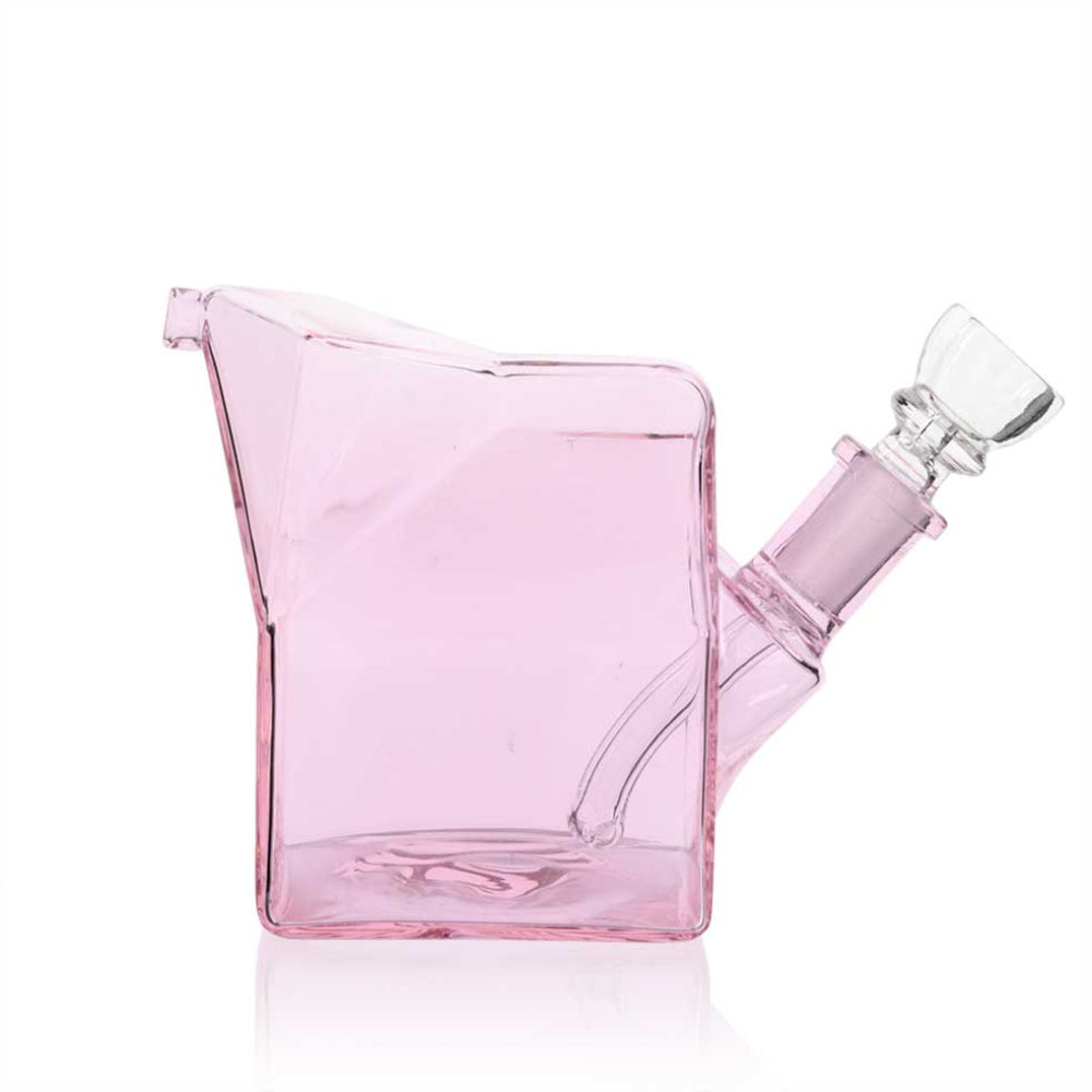 Cute Milk Carton Glass Bong - Pink right side