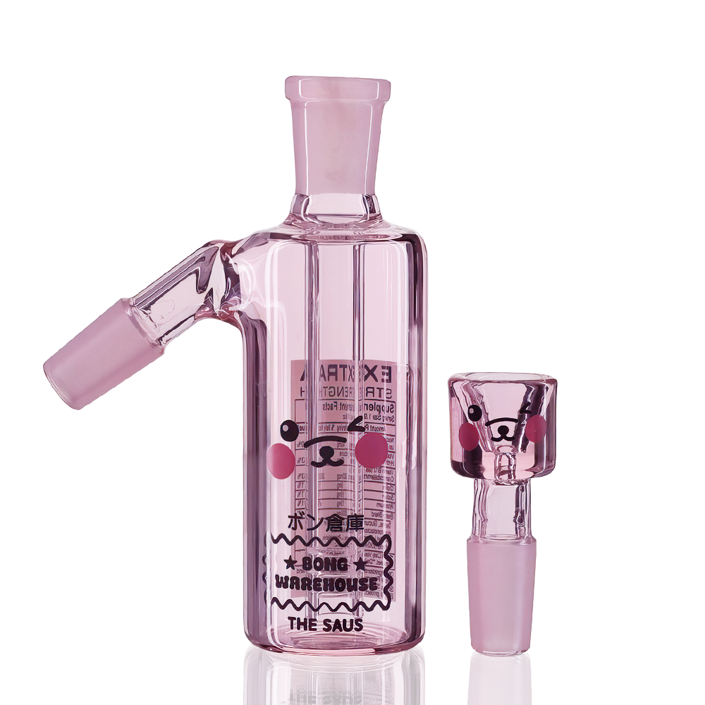 Bong Warehouse - Anime Bong Bundle - Pink displayed on a clean studio background with colorful anime graphics and matching pink Glass Bong pieces