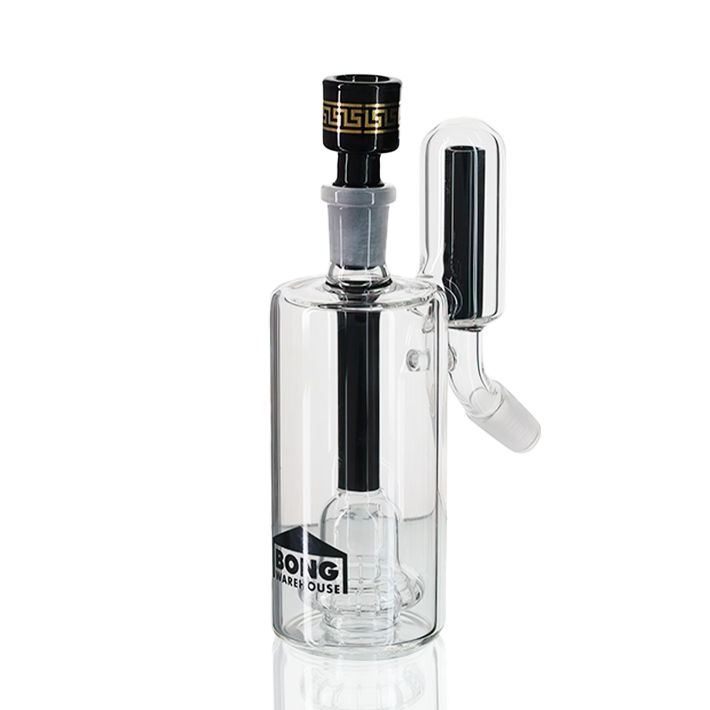 Bong Warehouse - Art Bowl 14mm Male - Black Lux in ash catcher
