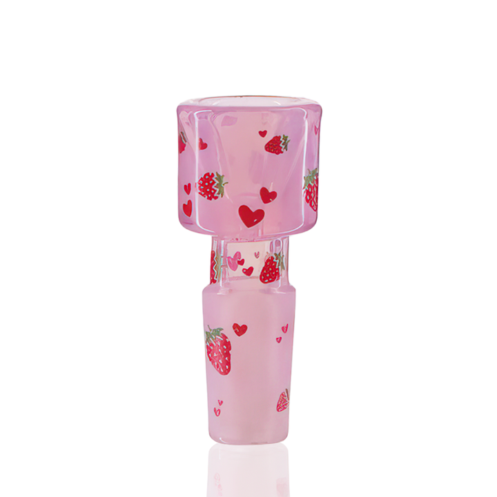 Bong Warehouse - Art Bowl 14mm Male - Pink Strawberries front