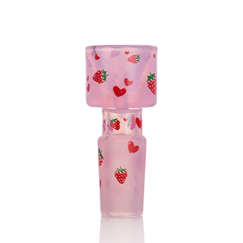 Bong Warehouse - Art Bowl 14mm Male - Pink Strawberries front