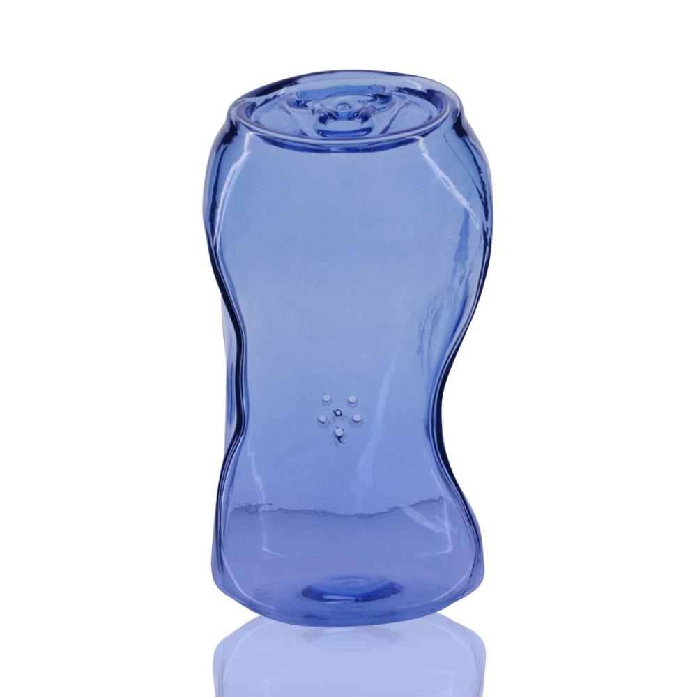 Bong Warehouse - Crushed Can Glass Bong - Blue standing