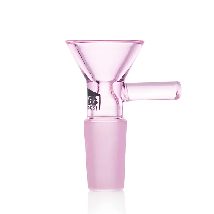 Bong Warehouse - Funnel Handle (Bowl) 14mm Male - Pink side