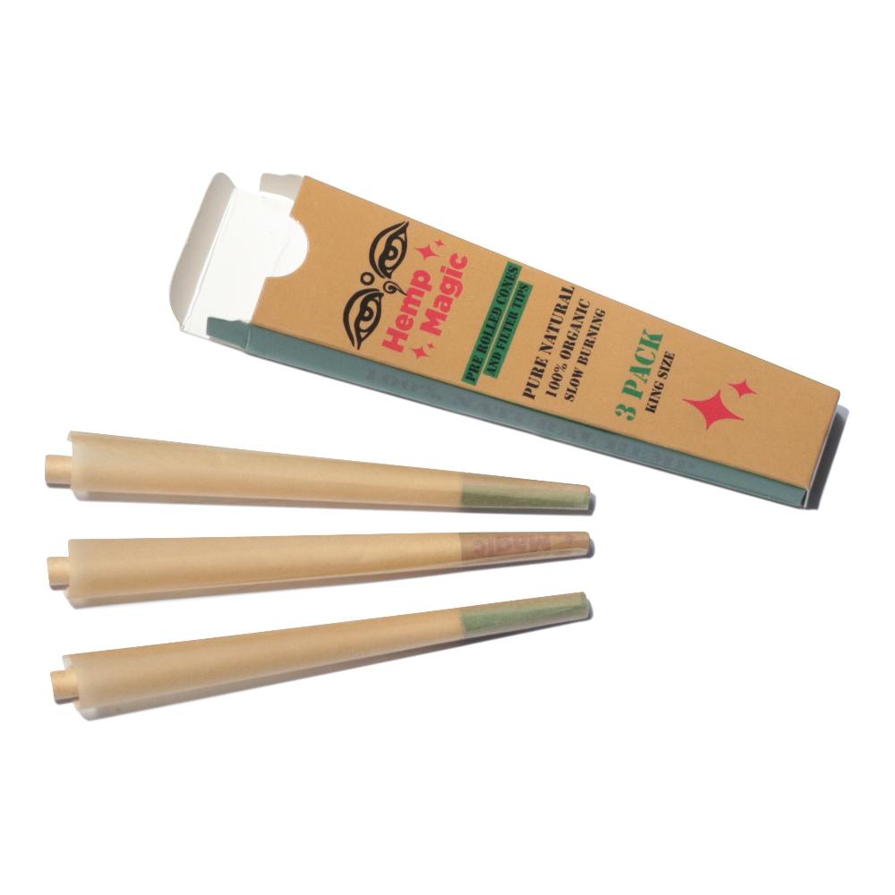 Bong Warehouse King Sized Pre Rolled Cones 3 Pack Hemp Magic