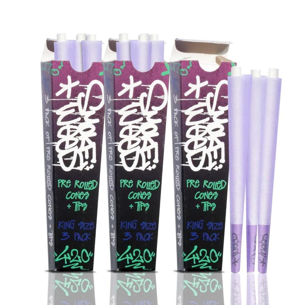 Bong Warehouse - King Sized Pre Rolled Cones - 3 Pack - Smoke Weed Graffiti 3 times