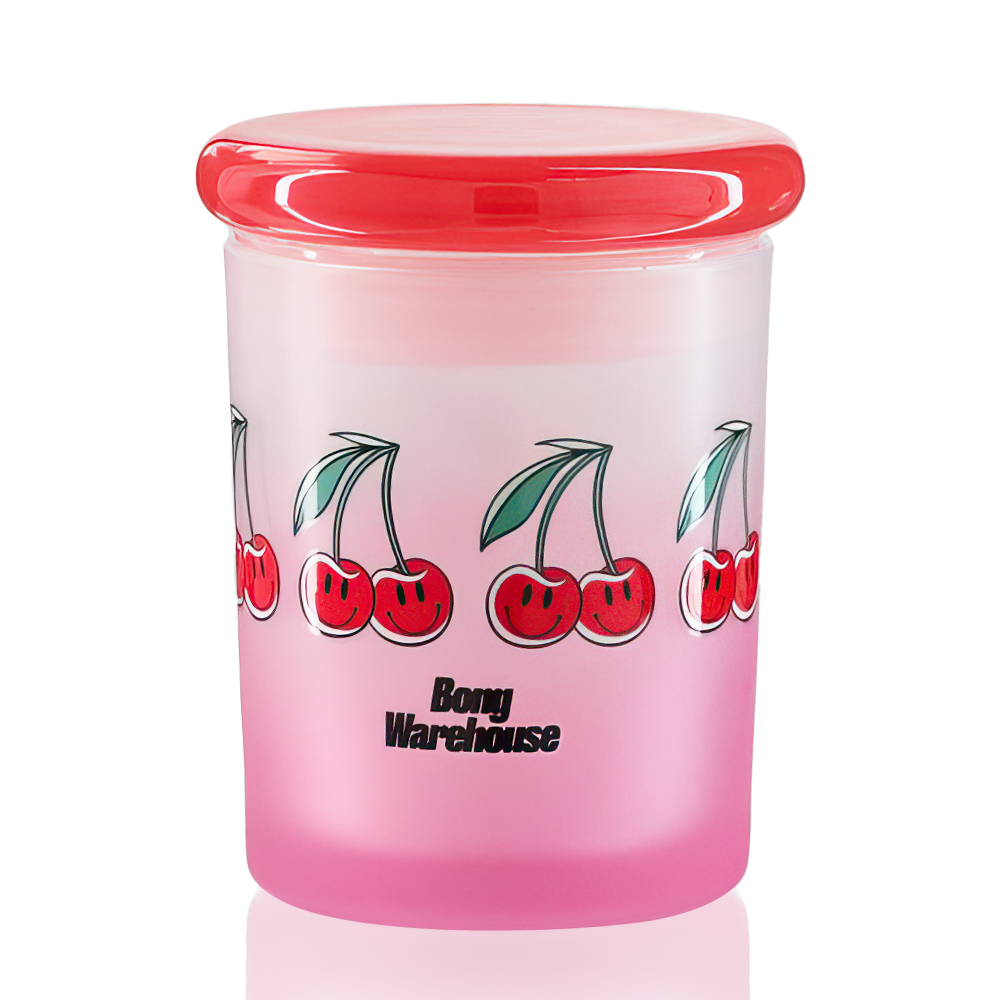 Bong Warehouse - Stash Jar - Cherries - Pink front 2