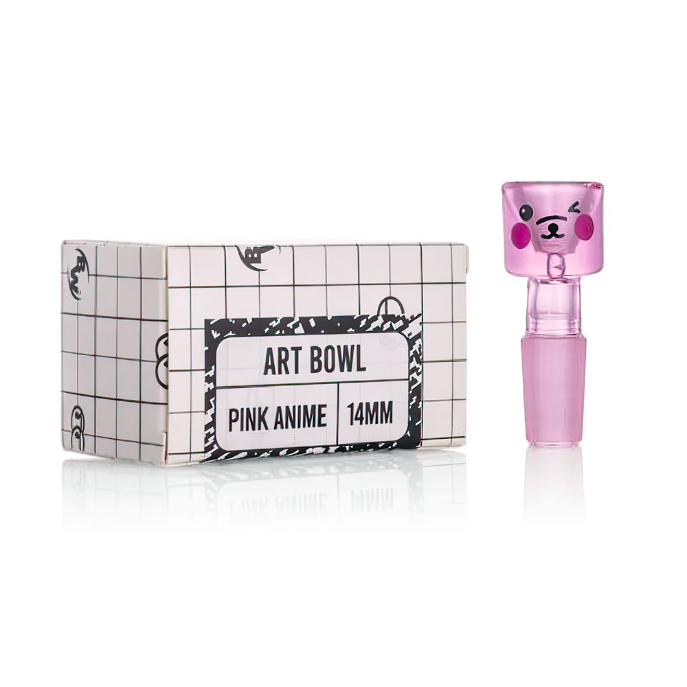 Bong Warehouse Art Bowl 14mm Male - Pink Anime box