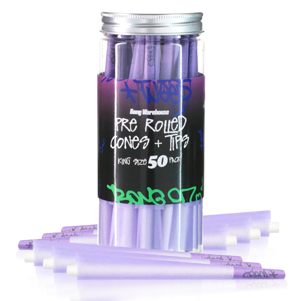 Bong Warehouse - King Sized Pre Rolled Cones - 50 Pack - Smoke Weed Graffiti