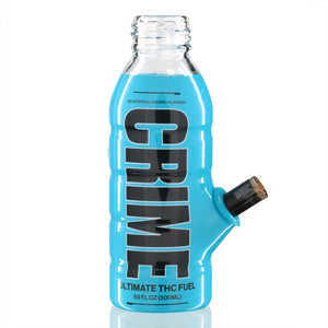 mini bottle glass bong crime blue