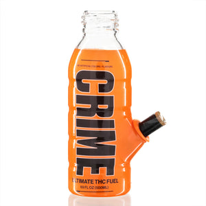 mini bottle glass bong crime orange