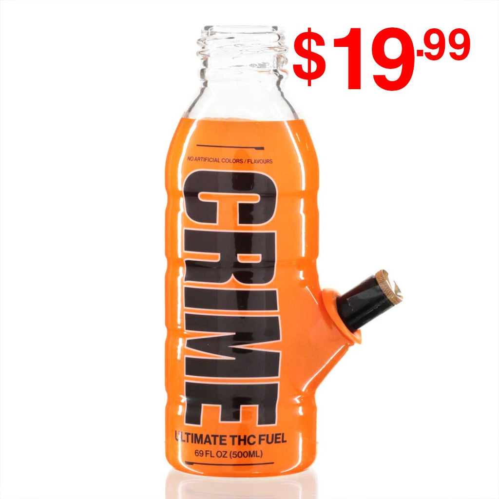 Mini Bottle 17.5cm Glass Bong - Crime Orange front