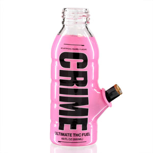 mini bottle glass bong crime pink