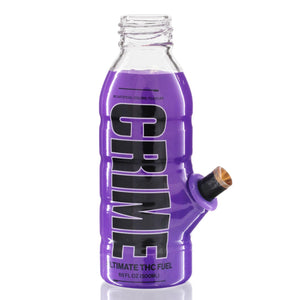 mini bottle glass bong crime purple
