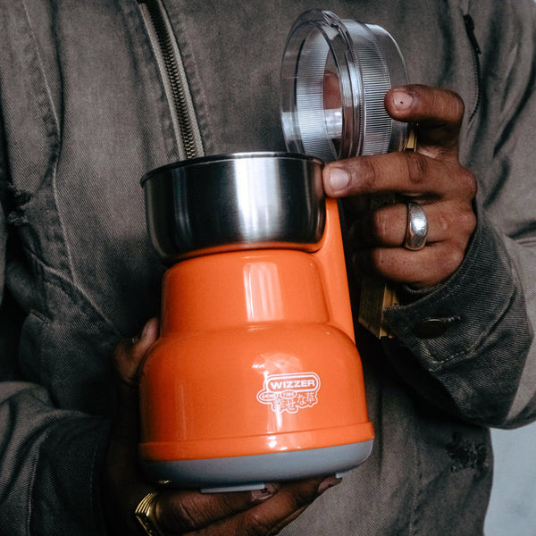 Opened Bong Warehouse The Wizzer Electric Weed and Herb Grinder in Orange